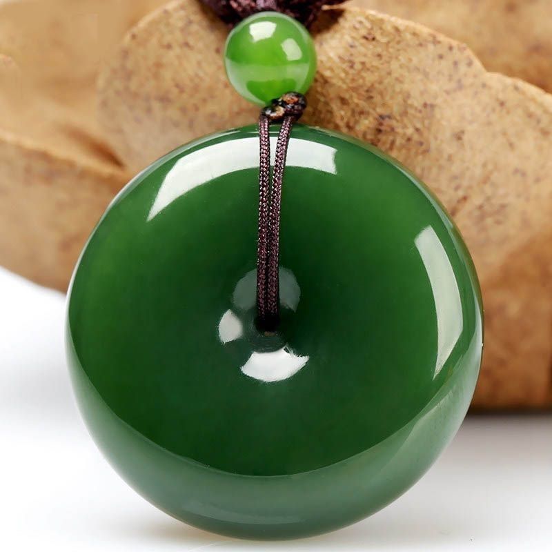 Mặt dây chuyền ngọc bích Hetian Tân Cương tự nhiên hình khóa bình an — Khóa an toàn jasper nhỏ, Khóa an toàn jasper lớn