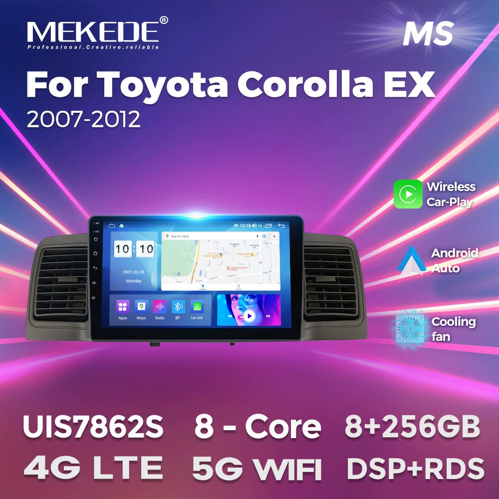 Подходит для Toyota Corolla EX 2007-2012 Android с большим экраном центрального управления навигационное радио