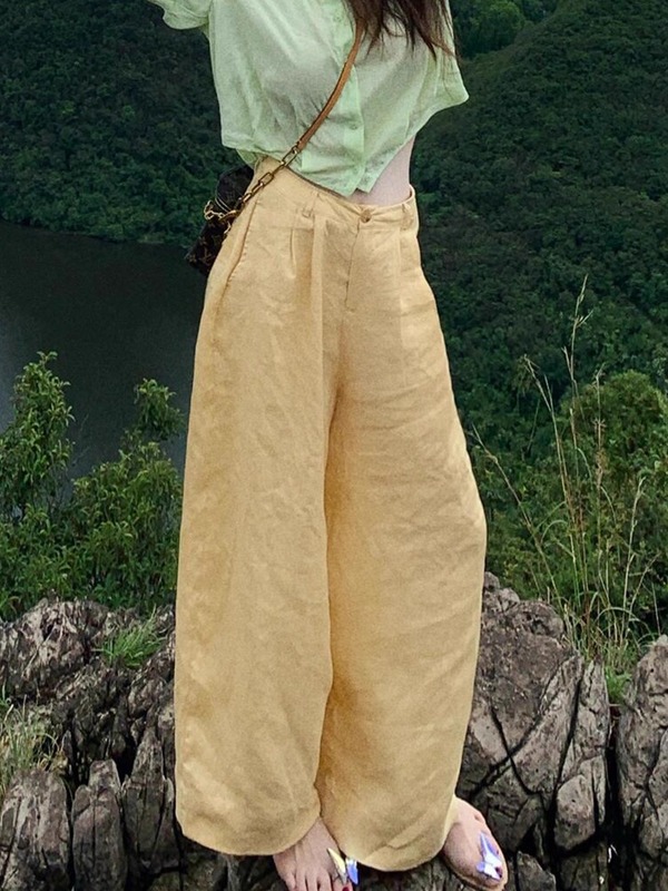 2025夏日绝美俏皮小套装女多巴胺穿搭休闲巨好看的显白衬衣阔腿裤|undefined
