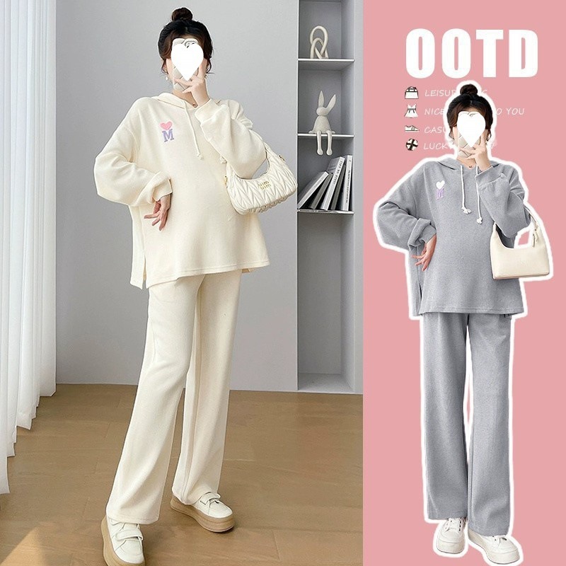 妊婦の秋の服の上着春秋のスーツのファッションの秋の妊婦の服の女性のカジュアルな腹のズボンの2つのセット|undefined