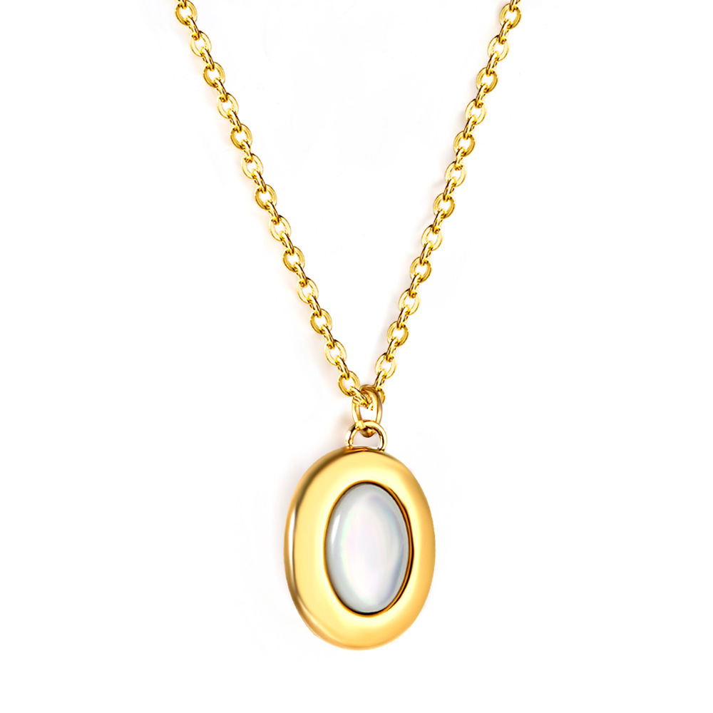 Concha blanca simple europea y americana pendientes de alta calidad collar anillo pulsera joyería de acero inoxidable conjunto de joyería transfronteriza femenina