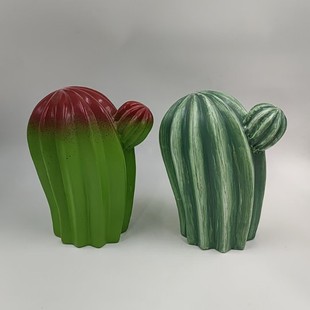 Creative Handmade Hand-Painted Cactus Ceramic Simulation Succulent Plant Decorative Ornaments for Home