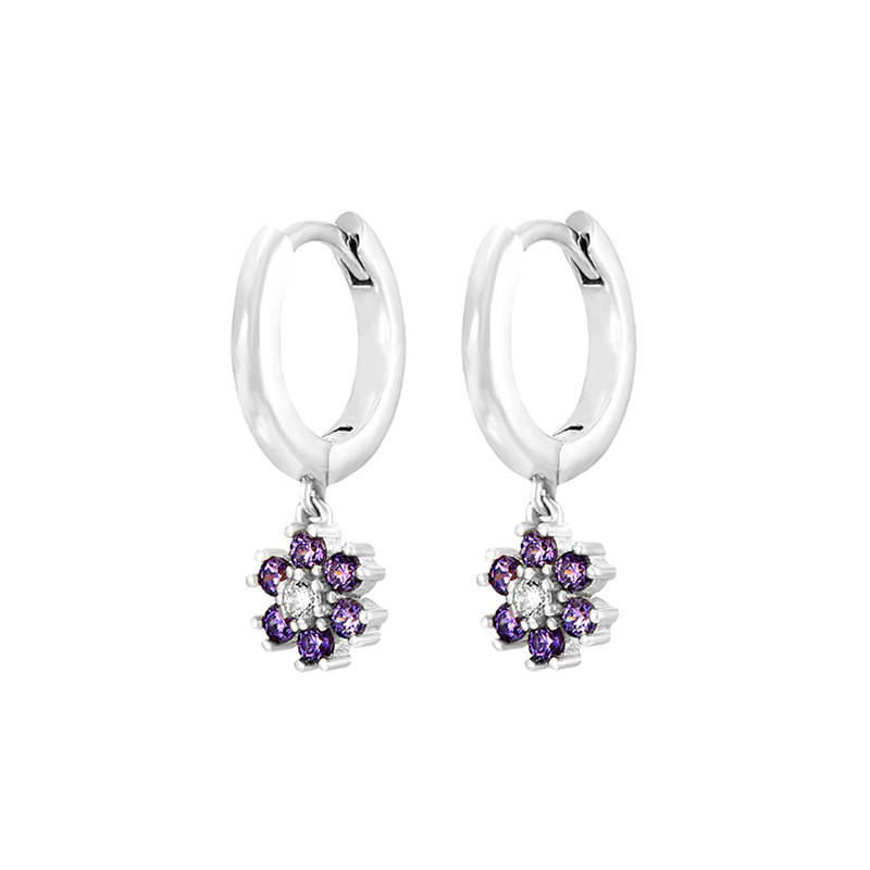 3g Weight Copper Ear Needle Material Zircon Inlay Material Drop Earrings Classification 1 Pair Quantity Holiday, Daily Occasion Copper Material Flower Pattern Women's Gender Inlay Design Simple Style, Classic Style Style 1 Pair Simple Style Classic Style Flower Inlay Copper Zircon Drop Earrings 13