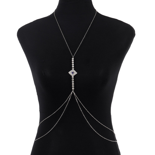 European and American fashion accessories simple devil's eye chest chain nightclub shiny sexy body chain female body chain