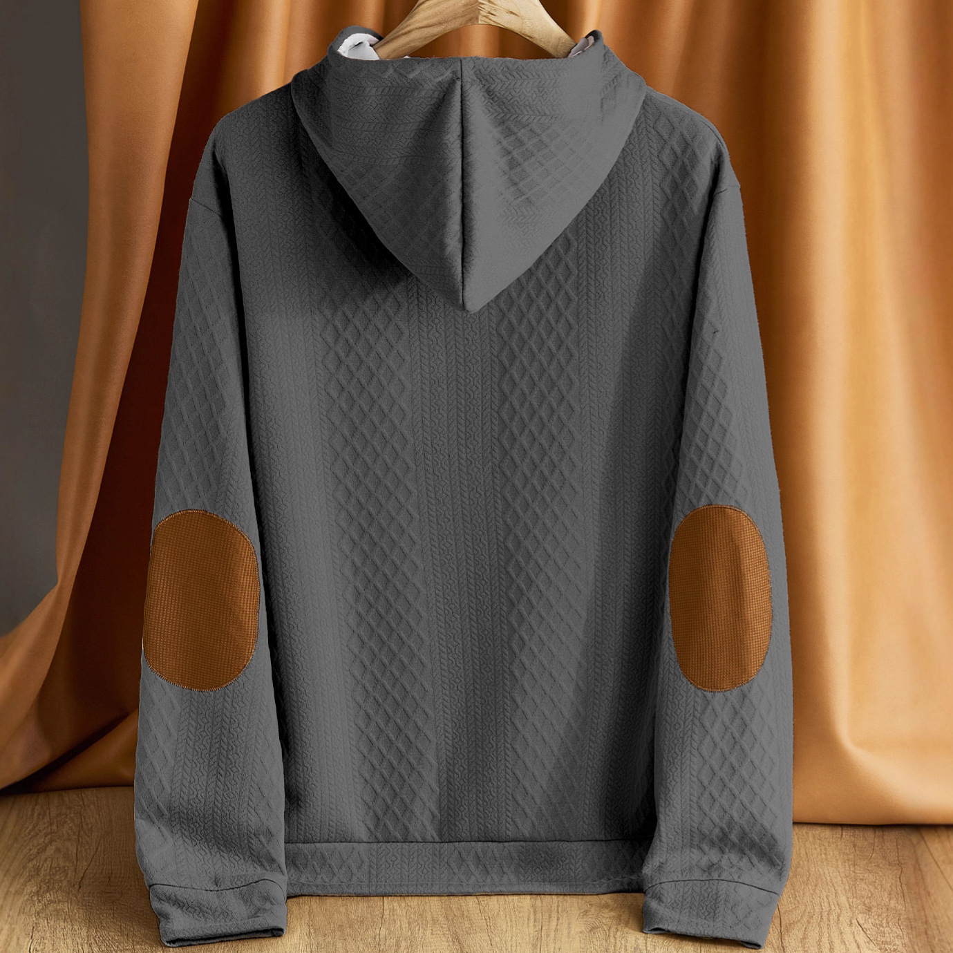 Pull-over décontracté pour homme, style transfrontalier européen-américain, jacquard, couleur unie, à capuche, brodé, style sport, épais_voghion.com