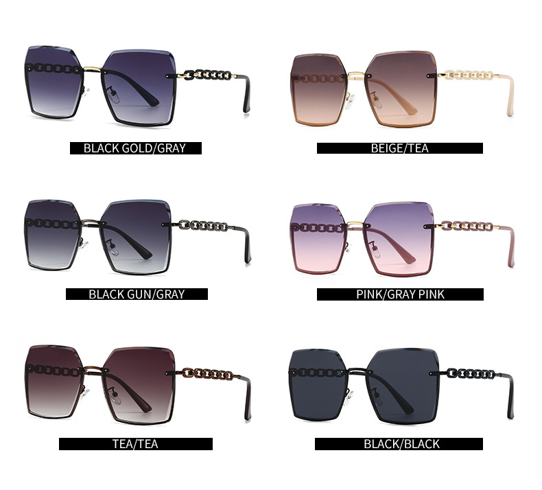Cross-Border Export New Modern Retro Square Frame Rope Decorative Sunglasses Ins Style Street Style Big-Name Sunglasses 2515_voghion.com