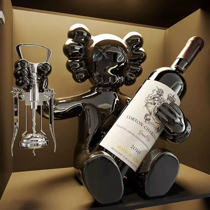 Декоративная подставка для вина «Гордый медведь», подставка для красного вина, элитный винный шкаф для гостиной, тумба для прихожей, украшение для спальни.