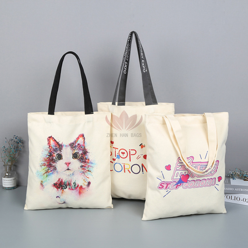 日系托特帆布袋定 制小批量简约手提帆布包文艺单肩拉链棉布袋