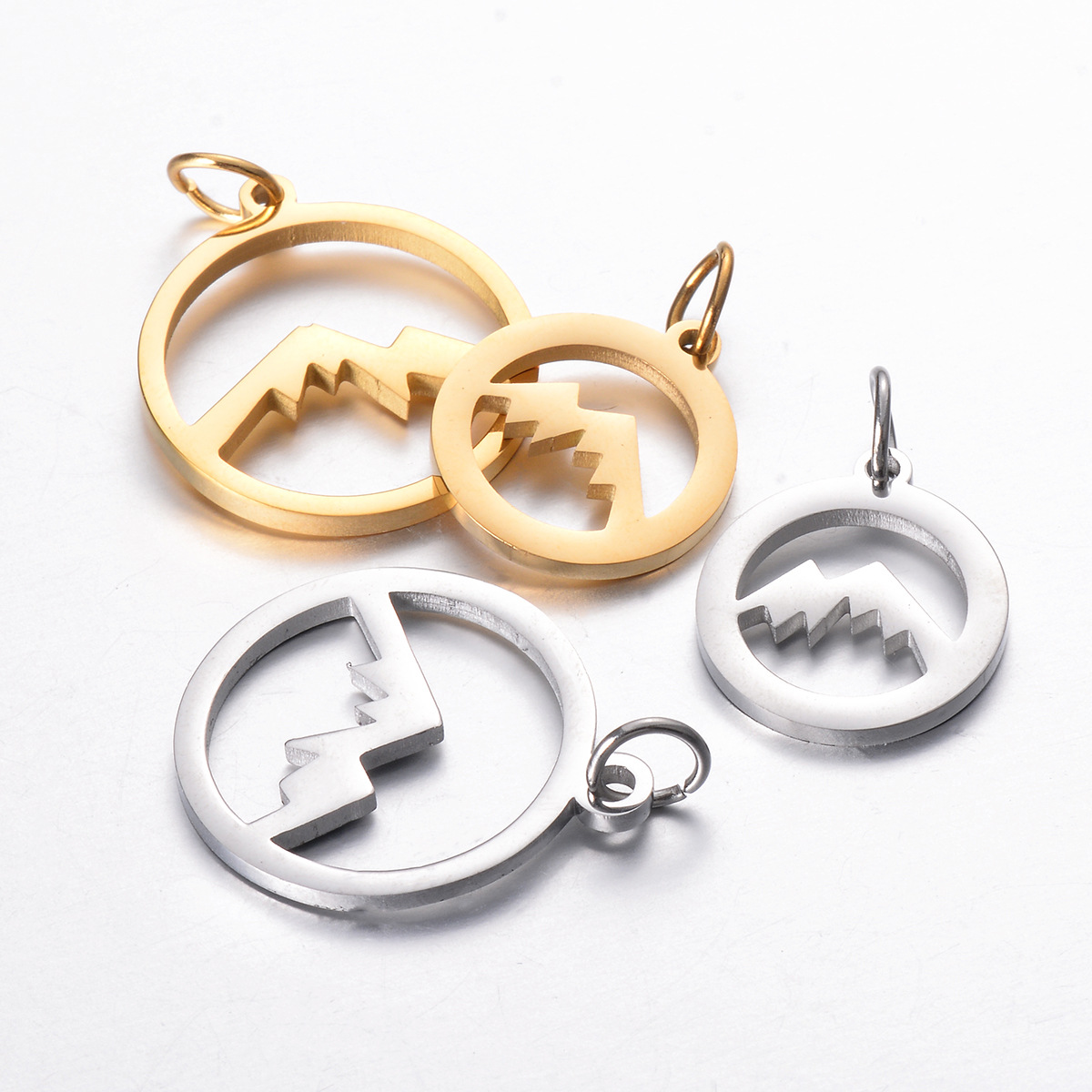 18K Real Gold Plated Plating Material 5 PCS/Package Stainless Steel Mountain Pendant
