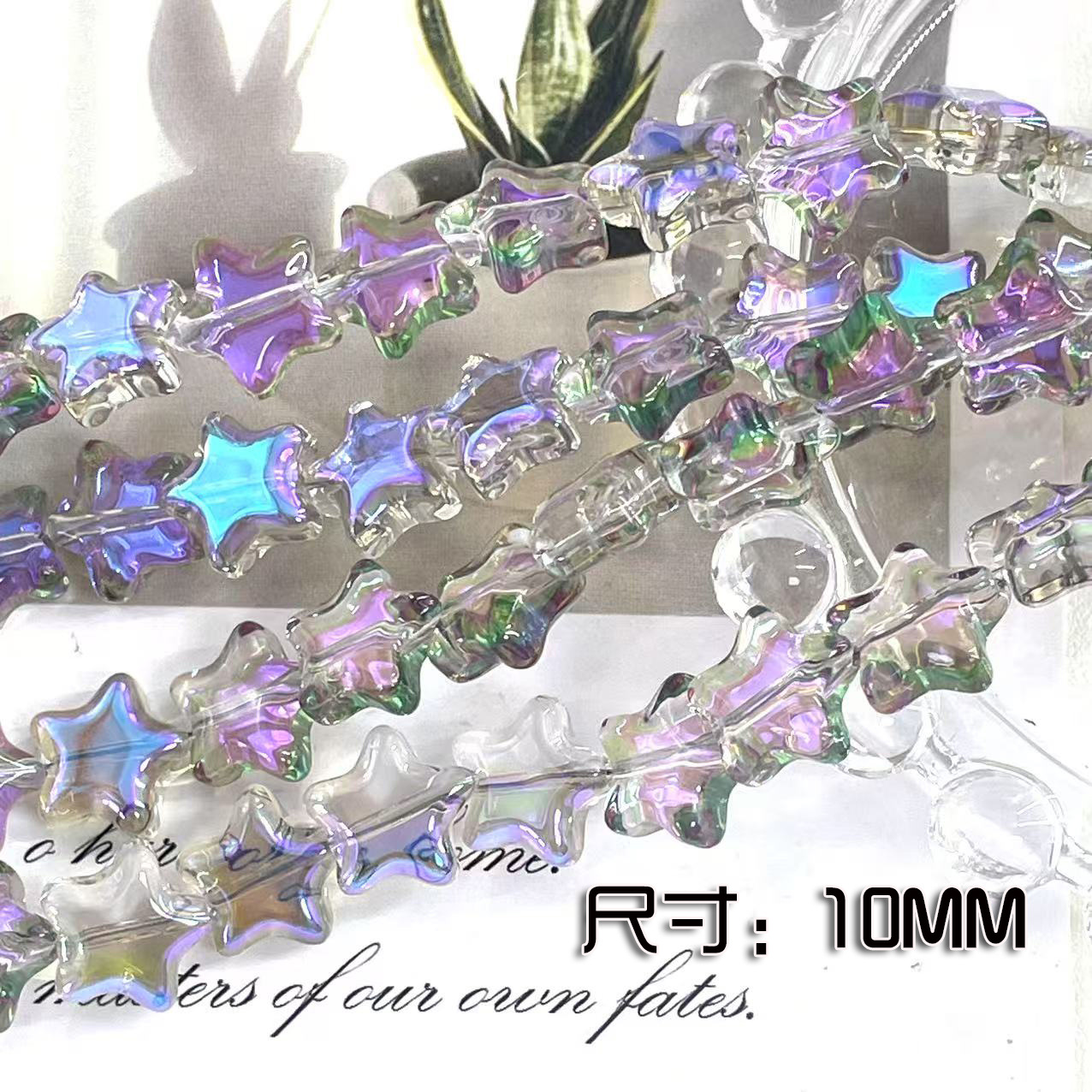 13mm estrella de cinco puntas cristal cristal agujero horizontal estrella K9 pulsera de bricolaje hecha a mano cadena de teléfono móvil accesorios con cuentas