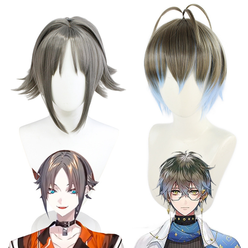 Virtual Anchor Rainbow Club Wig vTuberMysta Vox highlights gradient cos wig silicone simulation scalp