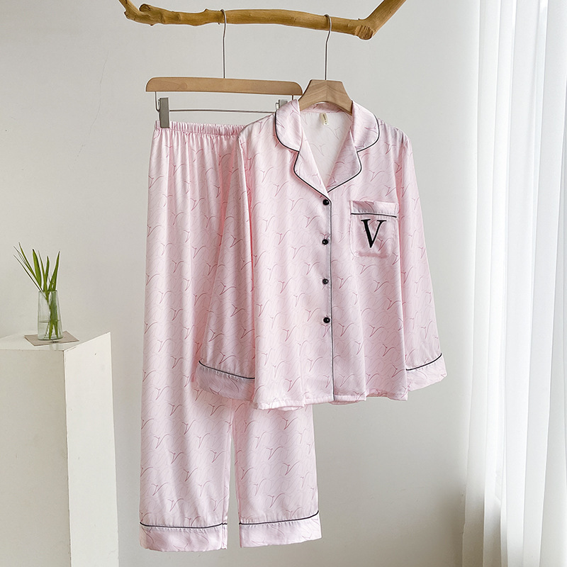 2024 Spring and Summer New Residential Ice Silk Pajamas