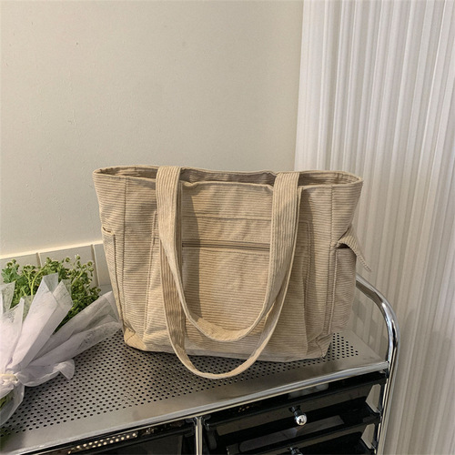 College students commuting to class large-capacity portable cloth bag large bag women's  new canvas bag shoulder tote bag