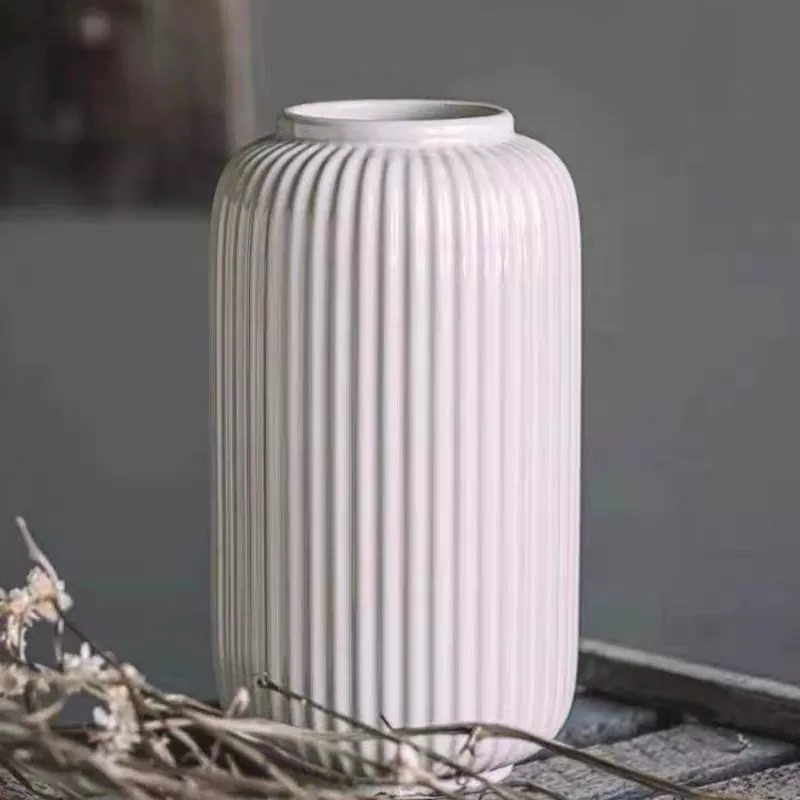Белая вертикальная керамика ручной работы, цветок в бутылке со_stripes, должно быть гидропоникой