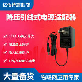 降压引线式电源适配器100V ~240V 交流输入电压转换直流电压12VDC