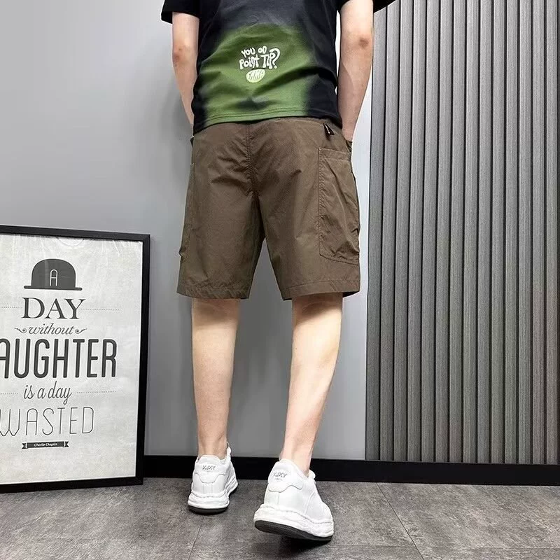 Summer quick dry silk shorts, beach trousers for leisure, loose fit