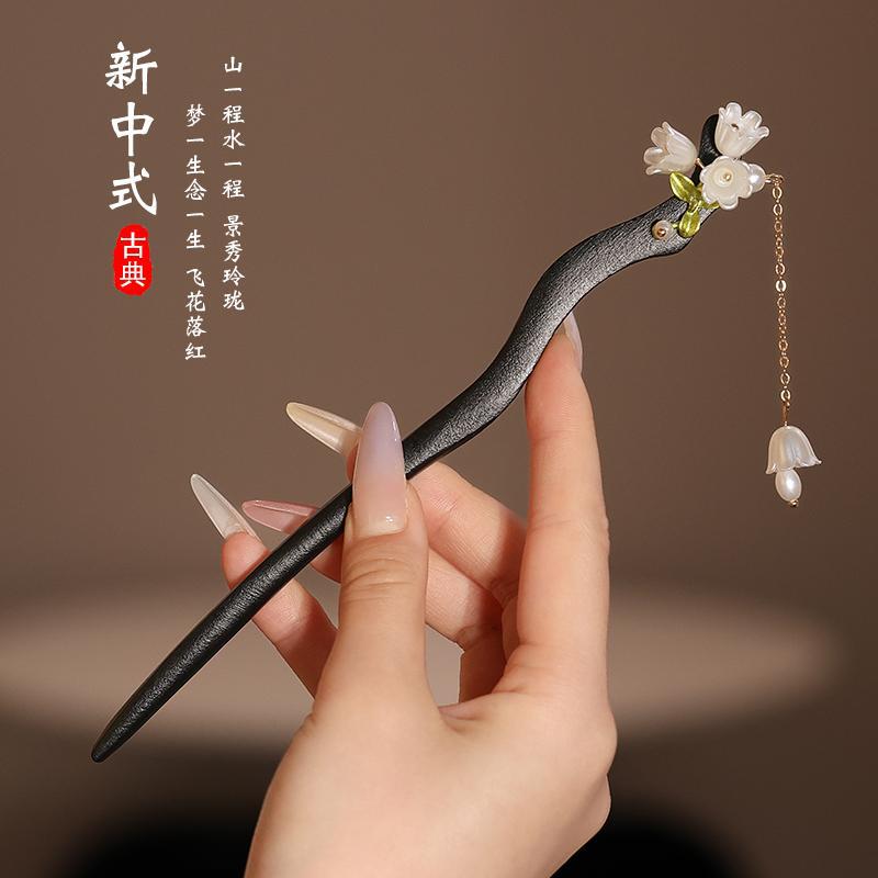 Nuevo estilo chino antiguo clip de cabello para mujeres acristaladas clip de brillo de brillo de alto nivel nuevo estilo chino clip de cabello simple clip
