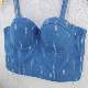 19 Simple Hole Fashion Trend Denim Camisole Vest Size Wrapped Chest Steel Ring Women's Top Hollow Vest