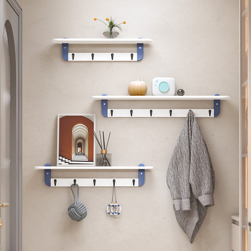 【Dropshipping】Home Wall Shelf Rack Shelf Divider Creative Solid Wood Wall Hat Rack Wall Hanging Clothes Rack