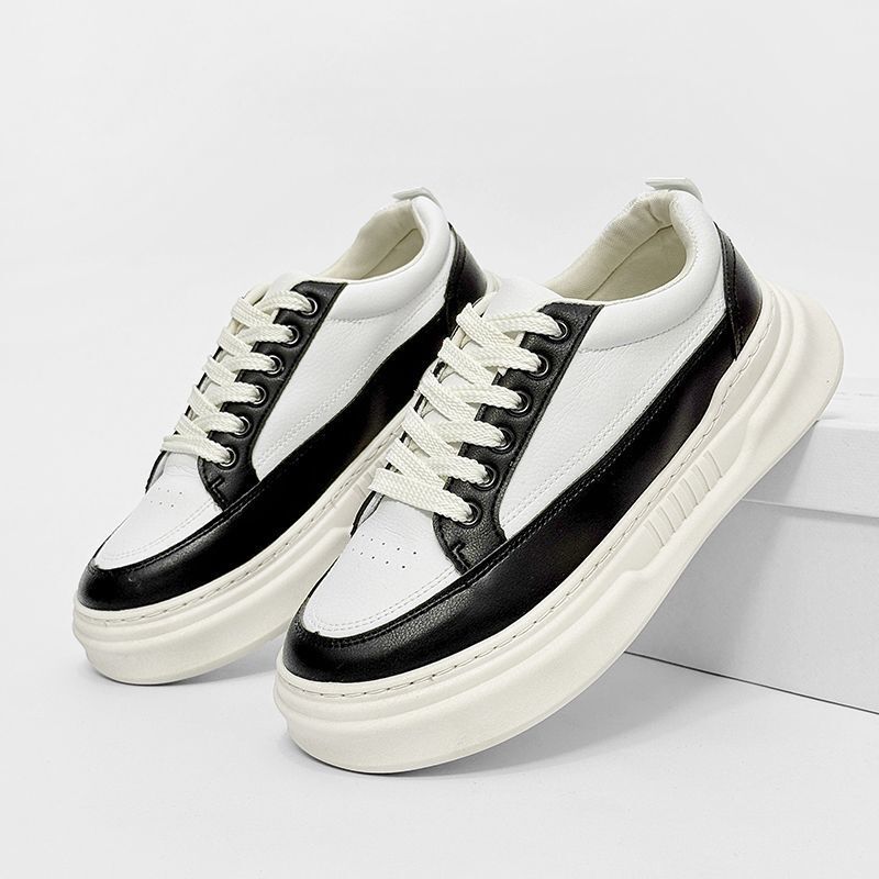 Classic Versatile Spring White Shoes with Wide Toe and Thick Sole, Height-Increasing Lace-Up Cross-Border Sports Casual Shoes for Men 2025 Classic Versatile Spring White Shoes with Wide Toe and Thick Sole, Height-Increasing Lace-Up Cross-Border Sports Casual Shoes for Men 2025