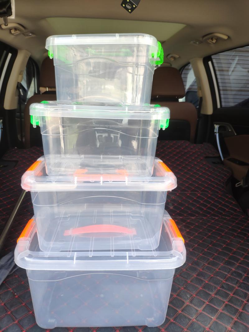 Caja de almacenamiento transparente Caja de acabado Caja de plástico con cubierta Caja de almacenamiento portátil Caja de almacenamiento de ropa Caja de acabado