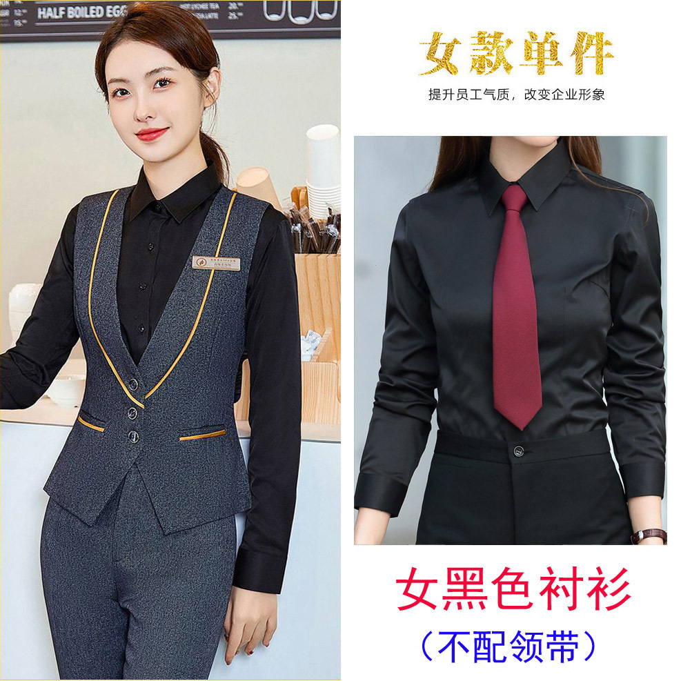 Женская черная рубашка с длинным рукавом 38 юаней