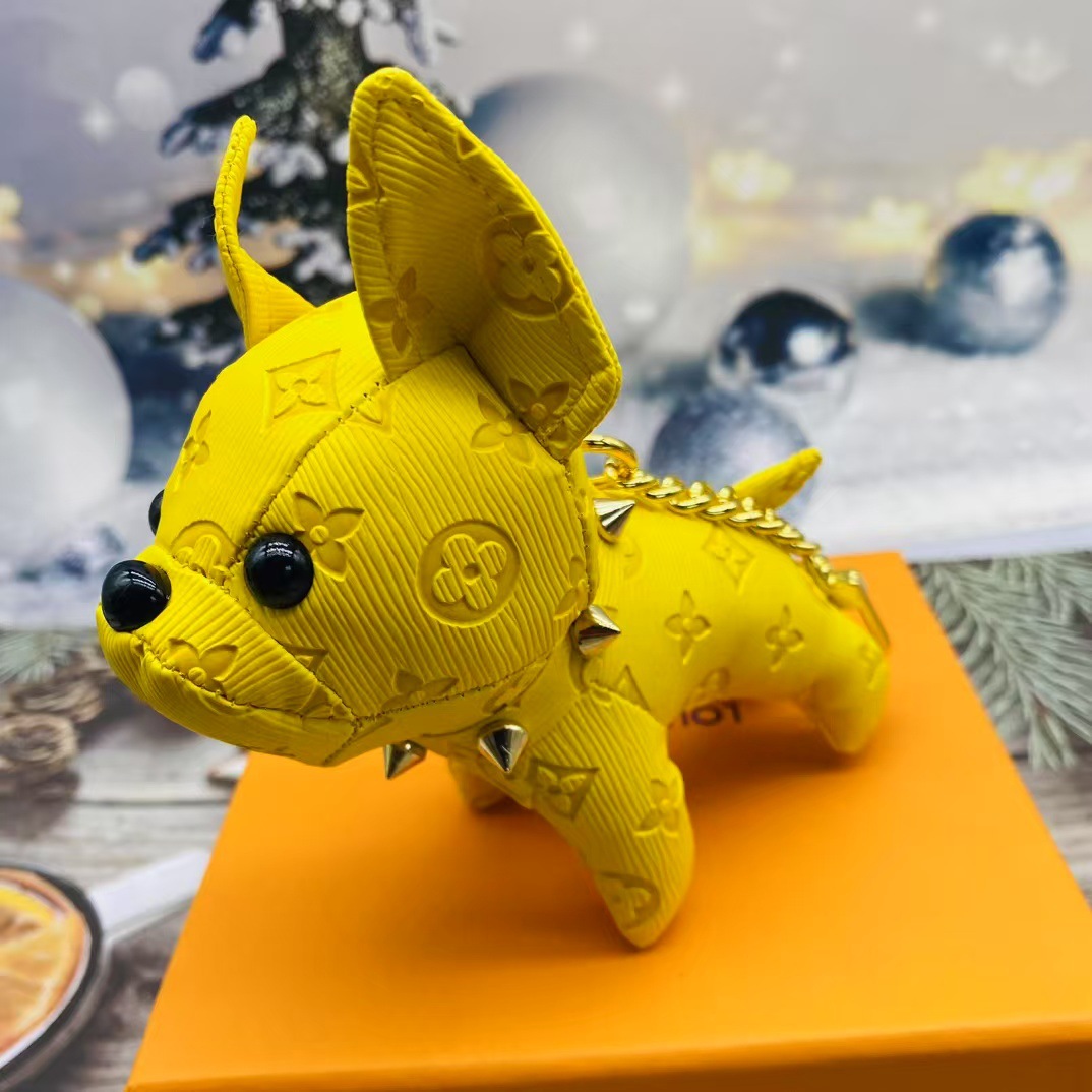 Bolsos de burro al por mayor cachorro red de cuero viejas flores dibujos animados pequeños par adornos de llaves de automóviles lindos