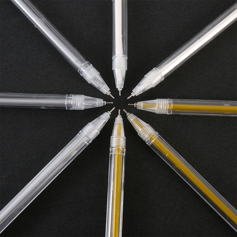 Pluma de resaltado blanco de resaltado cartucho de bala de 0.5mm pastel oro y plata blanco pluma de pintura de mano pluma neutra