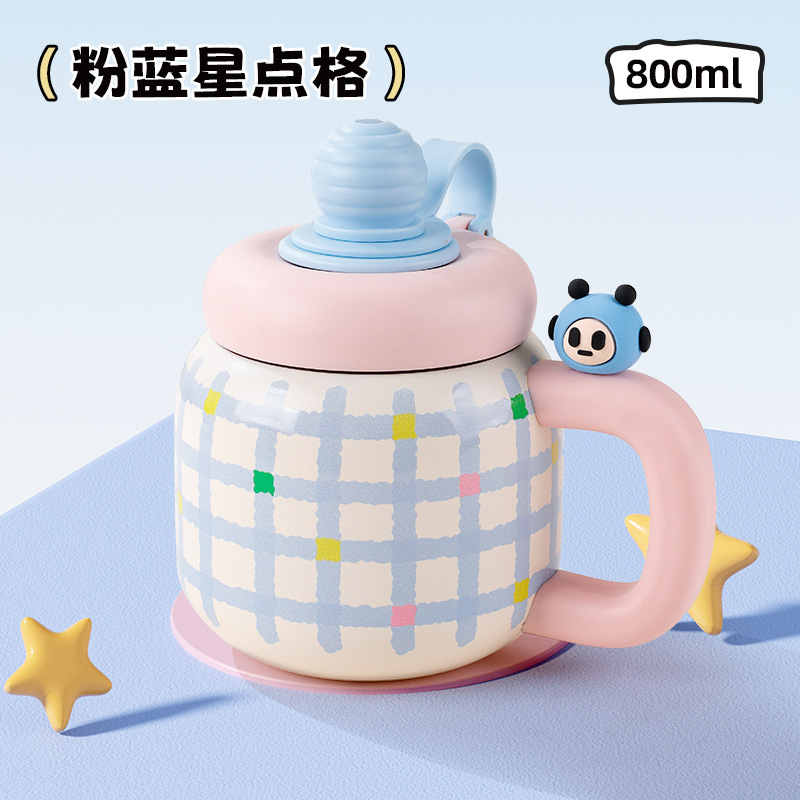新款吨吨保温杯大容量儿童水杯女生高颜值大肚杯学生专用吸管杯子|undefined