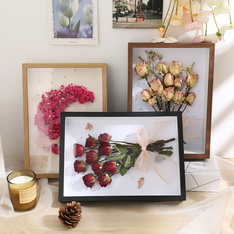 Hollow Photo Frame 3cm Dried Flower Wall Hanging 5cm Picture Frame Wholesale Frame Making DIY Specimen Frame Wall Decoration Wall Hanging Decoration