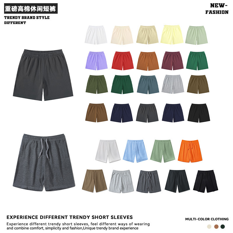 Summer New terry cloth heavy loose cotton shorts sports pants fashion brand American cross-border breathable casual shorts