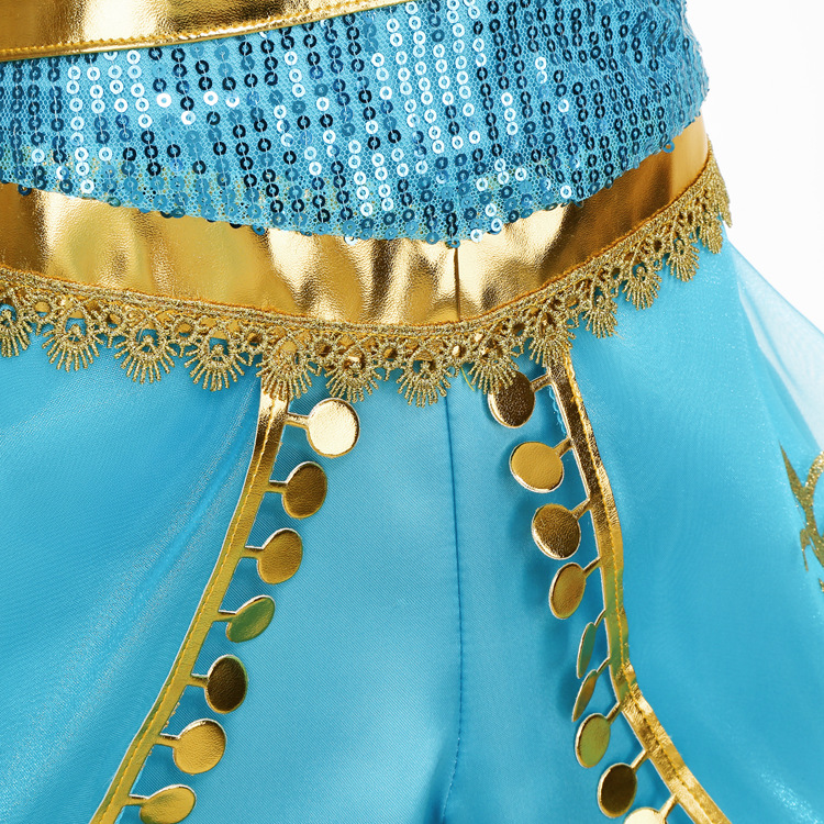 20223 Comercio exterior chica Aladdin Cosplay jazmín princesa de dos piezas ropa de rendimiento una generación