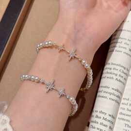 超仙珍珠星芒手链小红书爆款饰品女轻奢简约时尚百搭抖音热销手链