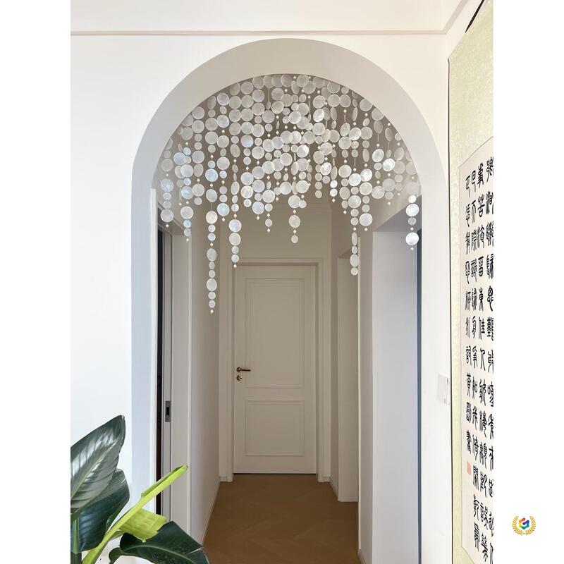 No-Drill Shell Door Curtain Finished Pearl Curtain for Entryway, Living Room, Bedroom, Window Partition Curtain, Decorative Pearl Curtain Hanging Decoration No-Drill Shell Door Curtain Finished Pearl Curtain for Entryway, Living Room, Bedroom, Window Partition Curtain, Decorative Pearl Curtain Hanging Decoration