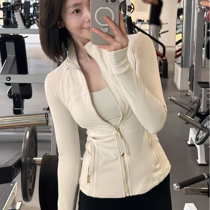Lulu Original Short Stand-Up Collar Jacket Define Jacket Yoga Jacket Slim Fit Top for Women Fitness Running