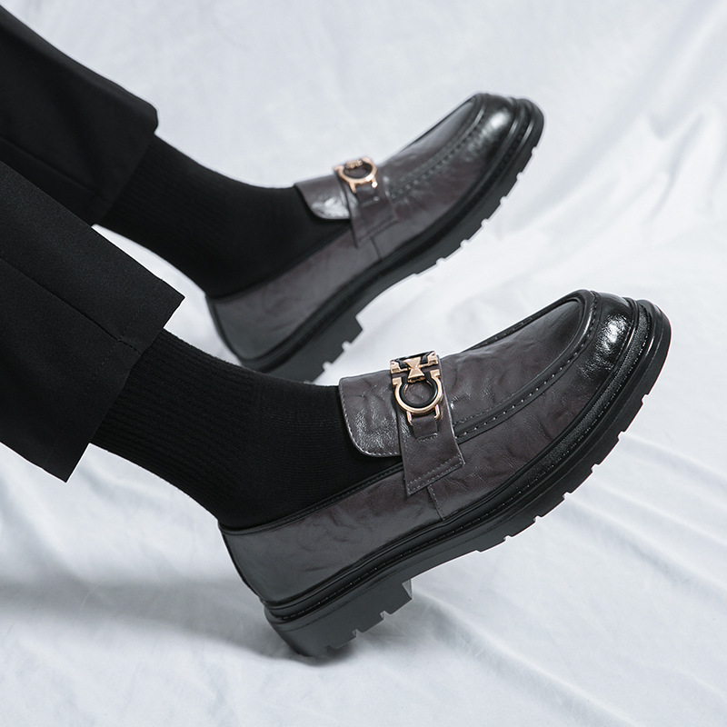 Hombres de negocios ropa formal primavera y otoño británico transpirable suela suave de cuero para trabajar zapatos de ropa formal zapatos de cuero casuales zapatos de Lefour hombre image 5