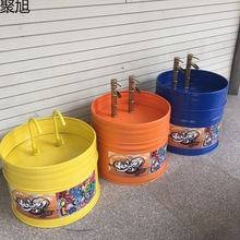 儿童卡通工业风洗手盆幼儿园洗手池台卫生间彩色一体落地式立柱盆