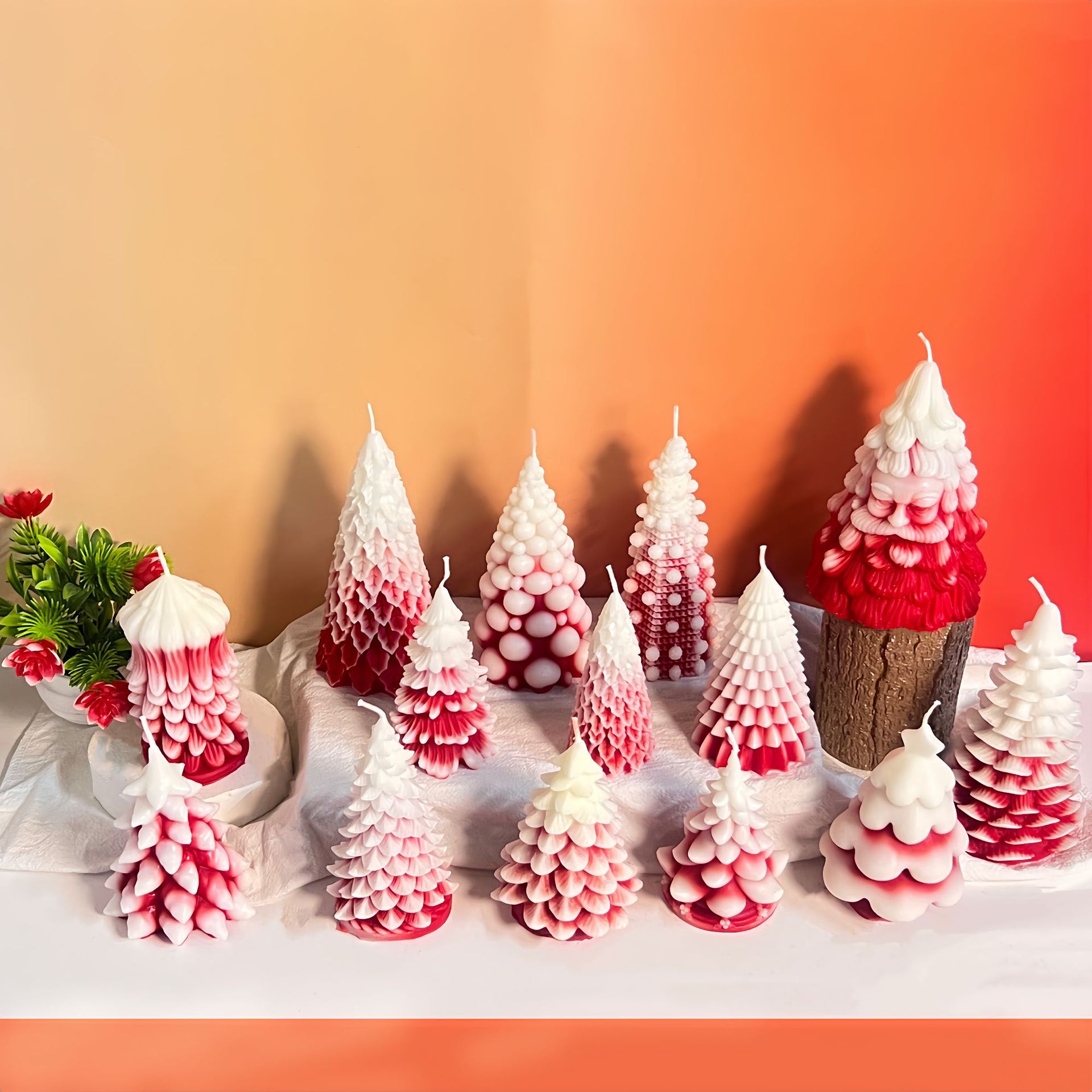 Velas de árbol de Navidad al por mayor transfronterizo ambiente festivo Adornos de alta gama Recuerdos navideños Decoración de velas creativas