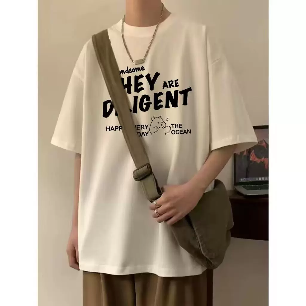 Summer trend short sleeve T-shirt, American style, oversize, loose fit