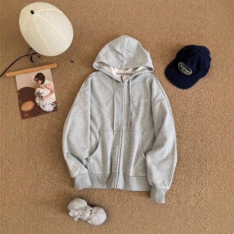 Spot Alo Spring and Autumn Yoga Sports Casual Loose Zipper Women's Hooded Easiest for Match Sweater Cardigan Couple Jacket