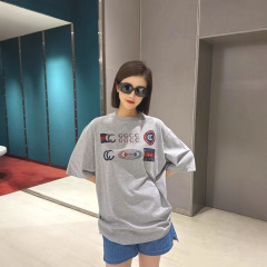 「高定同源」25FW新款马衔扣印花刺绣圆领短袖T恤潮牌 男女款短袖