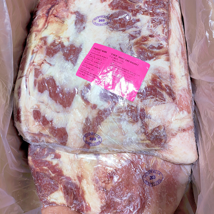 澳洲进口冻牛肉203牛后胸非腌制五花肉饭店餐厅整箱批发 清仓特卖