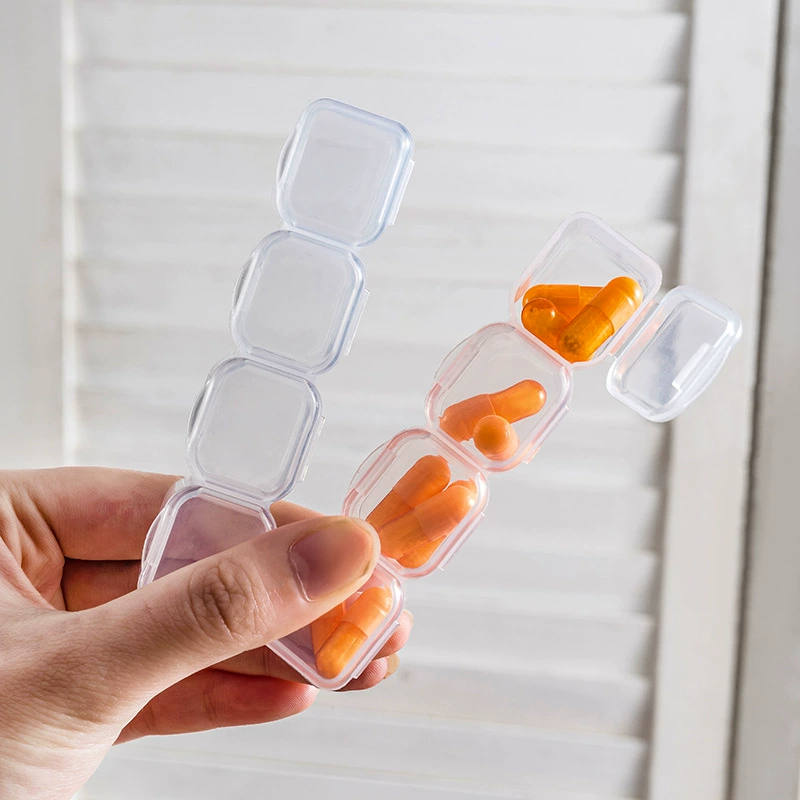 Nail decoration, detachable plastic transparent table storage box, 56 cells
