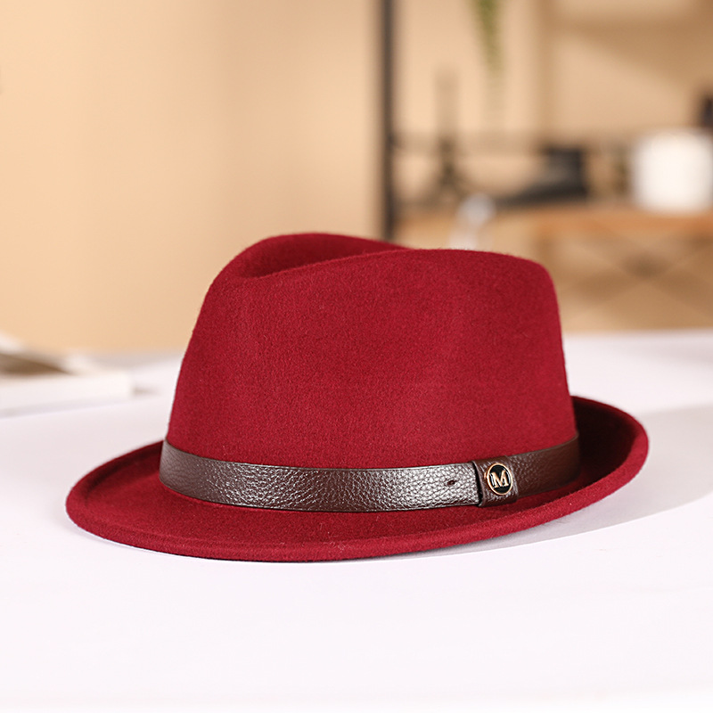 Sombrero Otoño e Invierno pura lana sombrero de jugador de bolos de lana retro francés británico Jazz sombrero rollo a lo largo de fieltro sombrero transfronterizo al por mayor