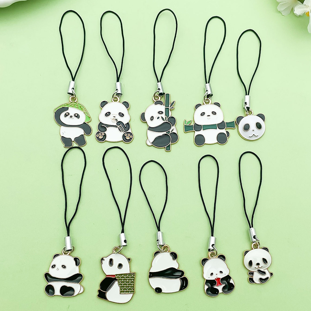 Chinese Style Panda Mobile Phone Rope Creative Design Exquisite Bag Pendant Cultural and Creative Cartoon Gift Car School Bag Pendant