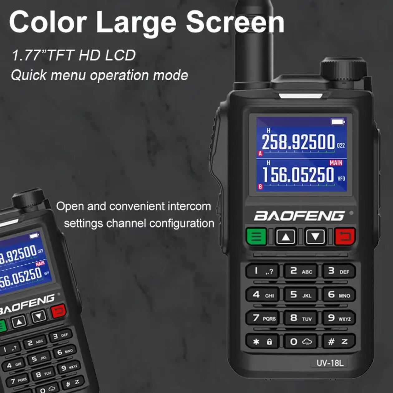 Baofeng BF-UV18L intercomunicador de un botón a frecuencia UV banda completa Baofeng mano autoconducción al aire libre tipo de carga C