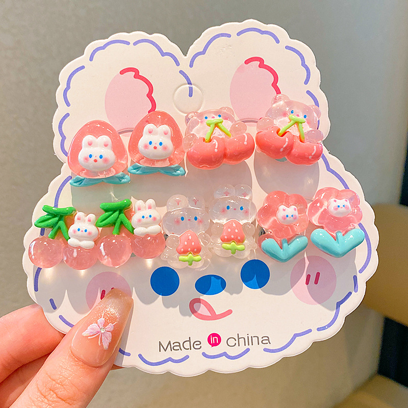 Sanliou niños dibujos animados orejetas colgantes para bebés 2024 nuevas niñas sin agujeros de orejas no lastimar orejas orejetas de niñas