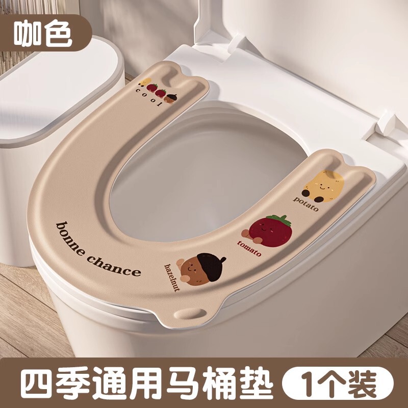 防水厚みのあるソフト弾性EVAトイレマットかわいいU字型漫画便座ユニバーサル便座卸売トイレマット|undefined