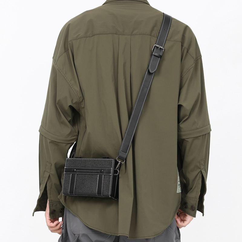 Box Bag Men's New Trendy Cool Small Square Bag Fashionable Casual Styling Bag Personalized Trendy Brand Mobile Phone Crossbody Bag_voghion.com