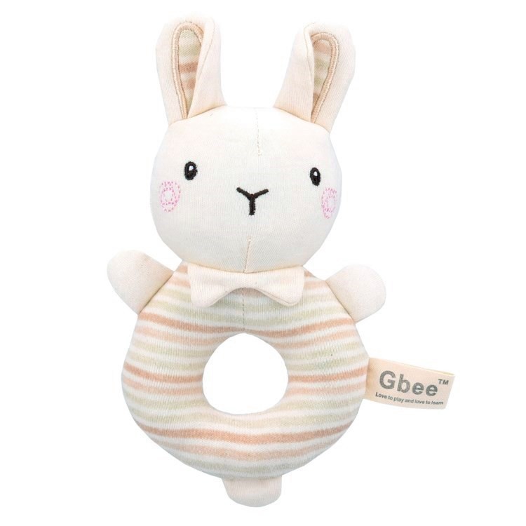 Gbee nuevo color tejido de punto sonajero bebé calmante juguete animal mano palo 0-1 años de edad juguete de peluche